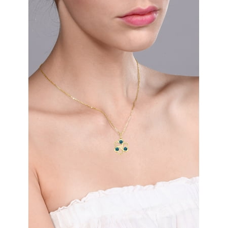 Gem Stone King 0.99 Ct Round London Blue Topaz 18K Rose Gold Plated Silver Circle Pendant With Chain